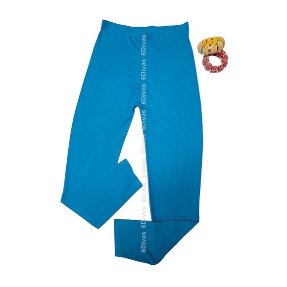 BLUE Pull On Leggings for Kids or Teens or Petite Body Size - Size S - Picture 3 of 9